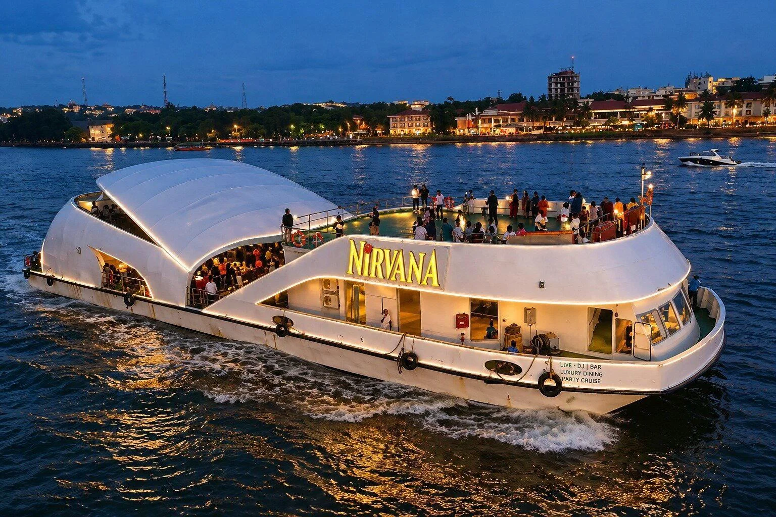 3-Hour Nirvana Dinner Cruise in Goa with Buffet, Drinks & Transfers